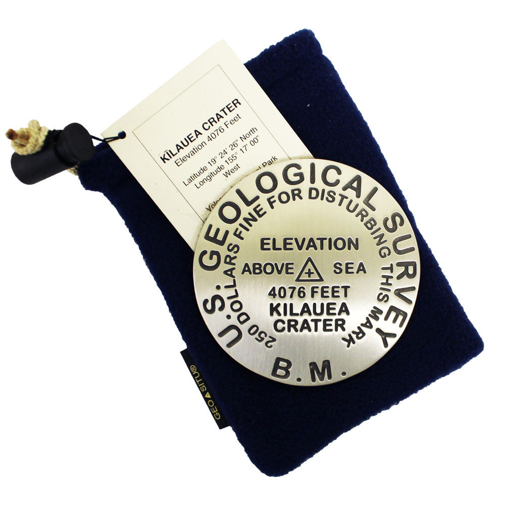Benchmark Replica Medallion - Kīlauea Volcano Souvenir & Collectible | Perfect for Travel Gifts, Hawaiian Decor, and Geology Enthusiasts