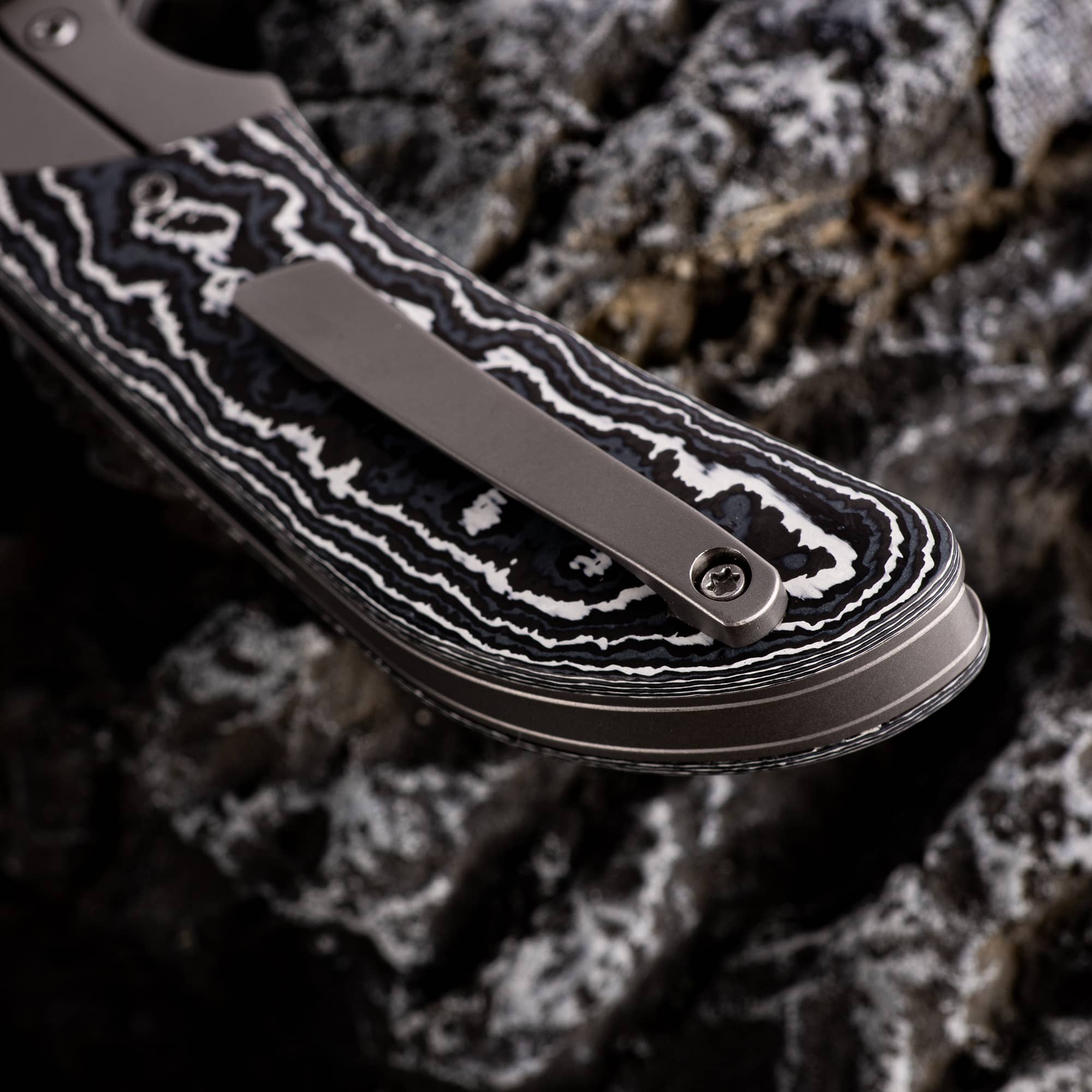 PRE ORDER KATSU HABU 01 Folding Knife - CPM S90V Blade, Titanium Handle with Carbon Fiber Inlay - Michael Emler Design - Premium Outdoor EDC Knife for Camping, Hiking & Survival