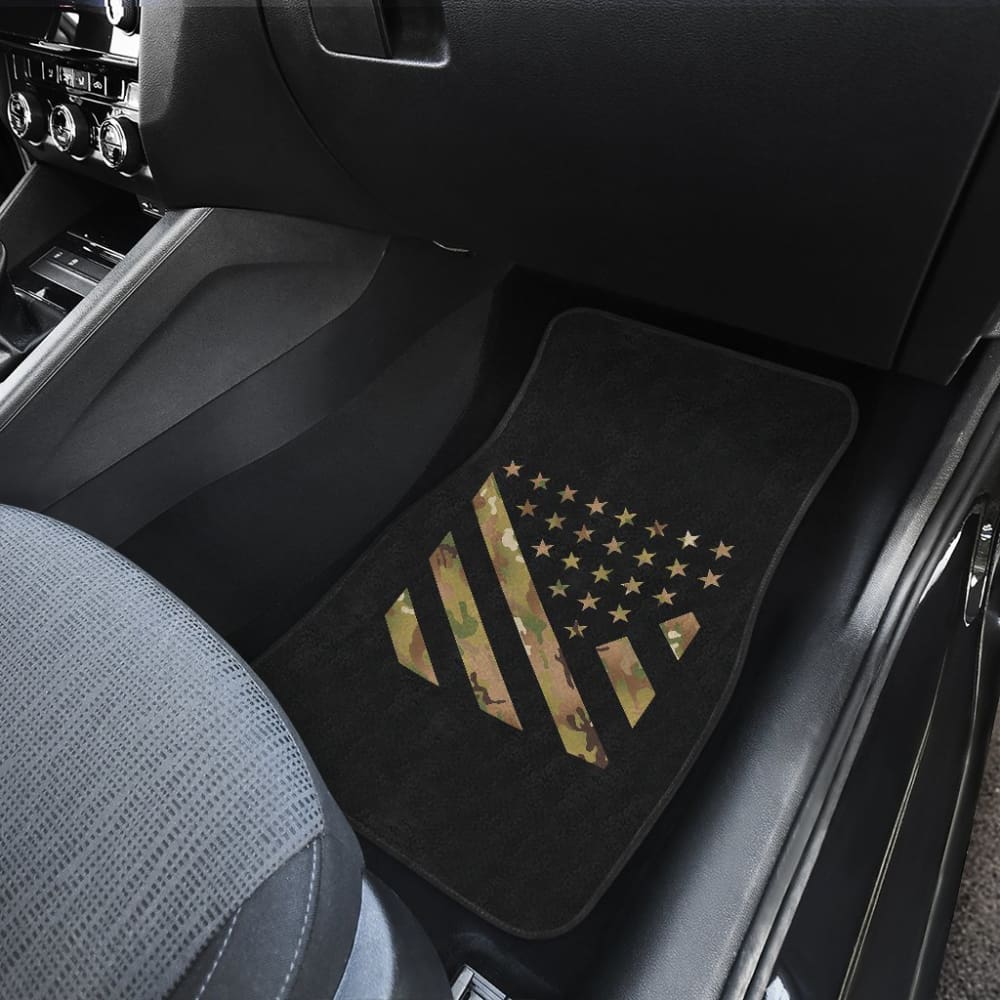 Premium Green American Flag Car Floor Mats - Stars & Stripes Design - All-Weather Protection - Perfect for Trucks, SUVs & Sedans