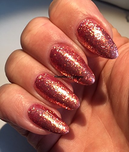 Bluesky Bling Collection UV LED Soak Off Gel Nail Polish - 10ml (Rose Gold Sparkle) | Gold, Silver & Rose Pink Colors | Long-Lasting Shine for Manicures, Pedicures & Nail Art Designs