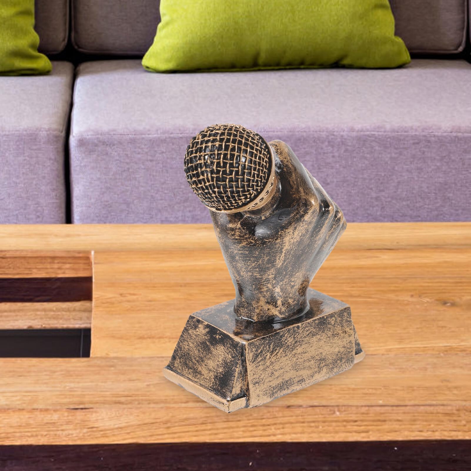 POPETPOP Singing Trophy Cup with Microphone - Golden Karaoke Award Trophy for Music Competitions, Singing Contests & Appreciation Gifts - Perfect for Karaoke Parties, Talent Shows & Musical Events
