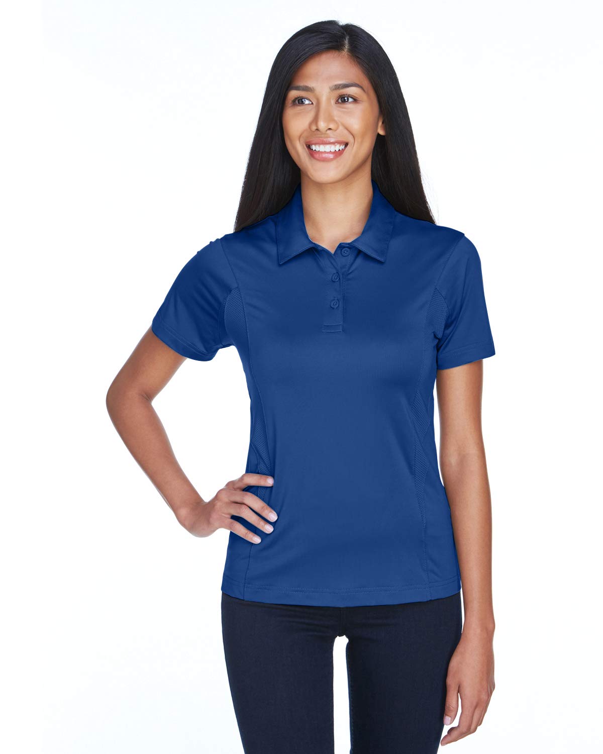 TEAM 365 Women's Performance Polo Shirt - Moisture Wicking, Breathable & Comfortable for Golf, Tennis & Workouts (Sport Royal, XS) - Perfect for Active Women & Athletes