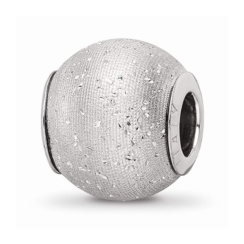 925 Sterling Silver Grey Laser Cut Bead - Elegant Jewelry for Women, Perfect for Everyday Wear, Gifts & Special Occasions