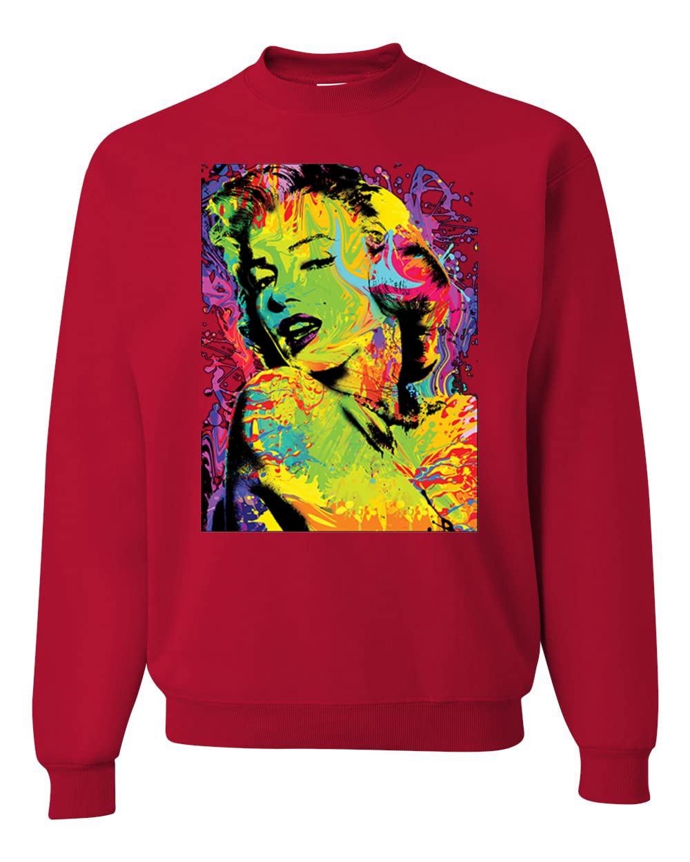 Wild Bobby Colorful Marilyn Monroe Pop Culture Graphic Sweatshirt for Women & Men | Vintage Inspired Unisex Crewneck | Perfect for Casual Wear, Street Style & Retro Fashion