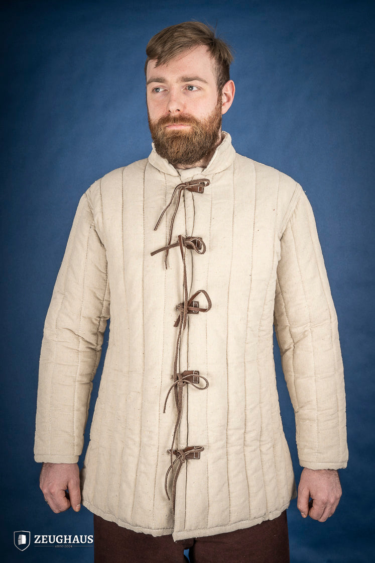 Medieval Thick Gambeson Natural Cotton Padded Armor - Perfect for LARP, Cosplay & Historical Reenactment