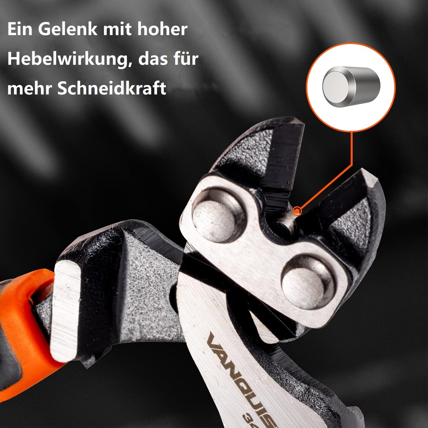 VANQUISH 8-inch Mini Bolt Cutter - Heavy Duty Cr-V Steel Wire & Bolt Cutting Tool for DIY, Construction, Emergency Repairs | Compact High Leverage Design for Nails, Chains, Fences & More