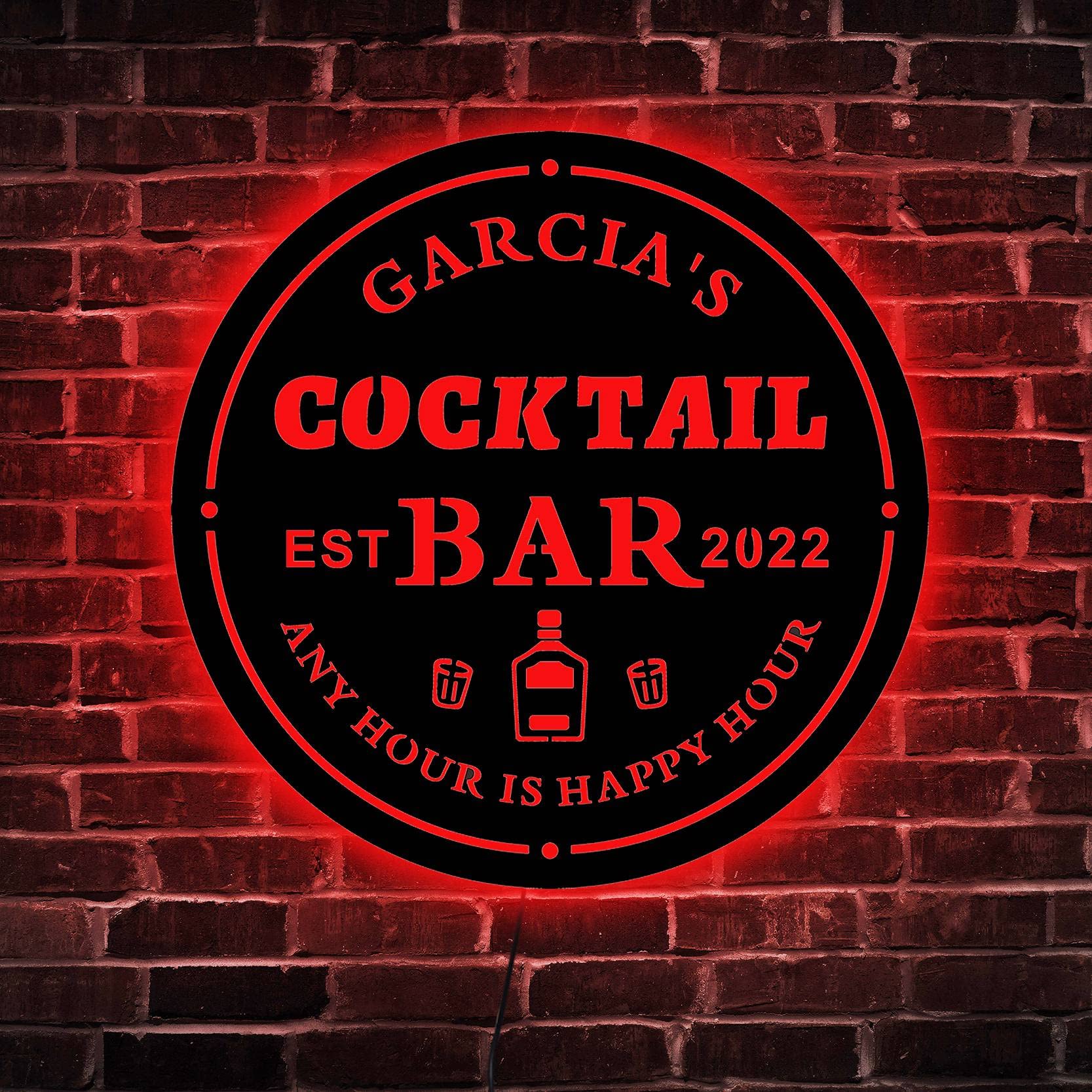 Custom LED Bar Signs - Personalized Neon Light Sign for Home Bar & Pub Decor - Perfect for Man Cave, Game Room & Wedding Decorations