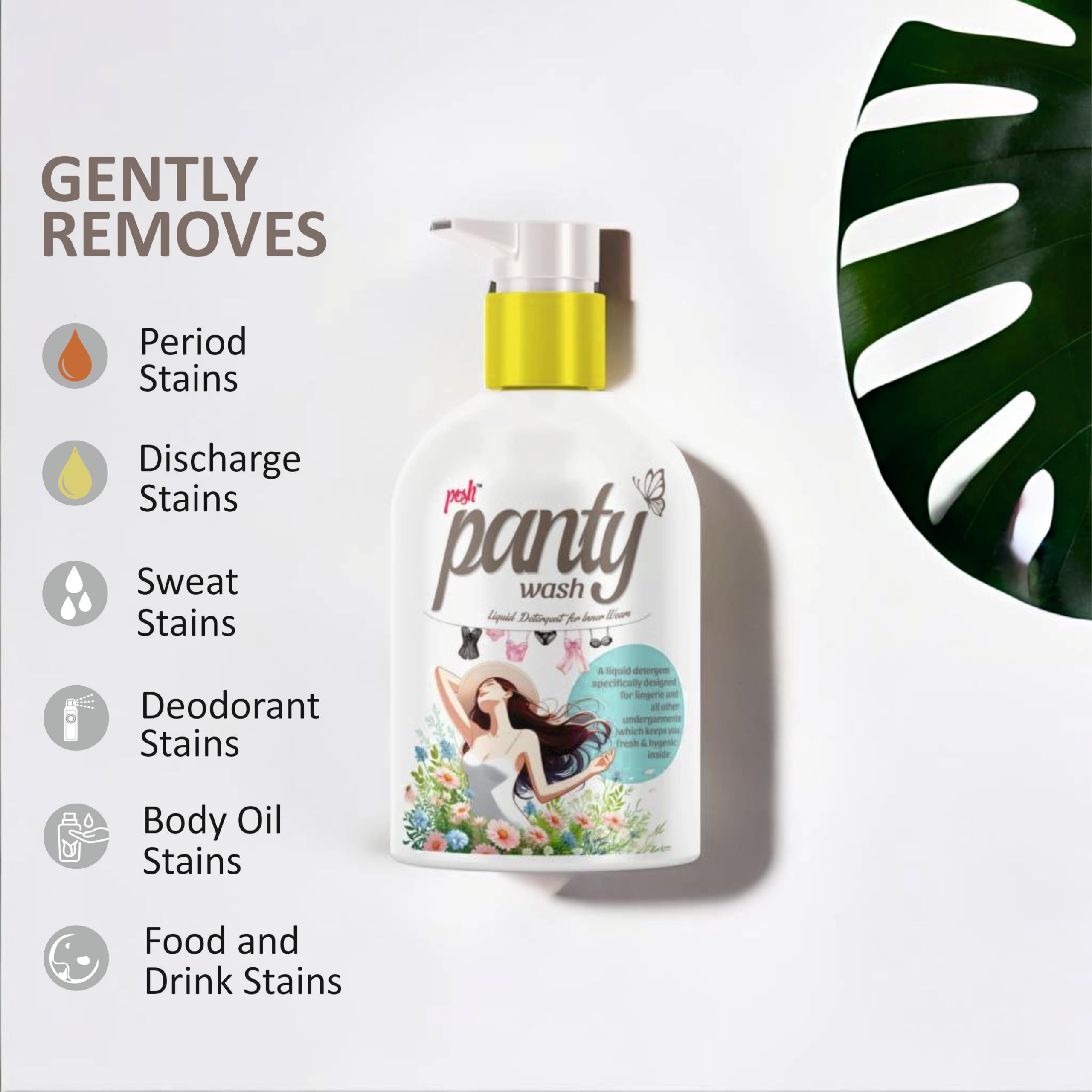 Posh Panty Wash Liquid Detergent - Gentle Delicate Lingerie Laundry Soap for Women's Underwear | Perfect for Hand Washing Silk, Lace & Intimate Apparel