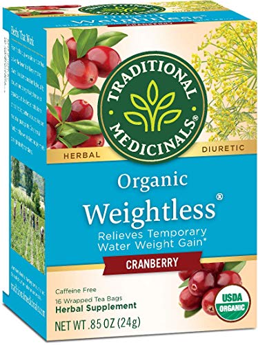 Organic Cranberry Herbal Tea for Weight Management | Traditional Medicinals Weightless Blend | 16 Tea Bags | Relieves Water Retention | Natural Detox & Wellness | Perfect for Daily Hydration & Relaxation