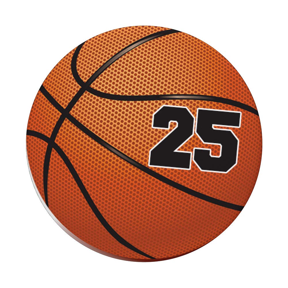 Basketball Fan #25 Jersey No. 25 Basketball Pop Grips - Swappable PopSocket for Phones & Tablets - Perfect Gift for Sports Enthusiasts and Game Day Accessories