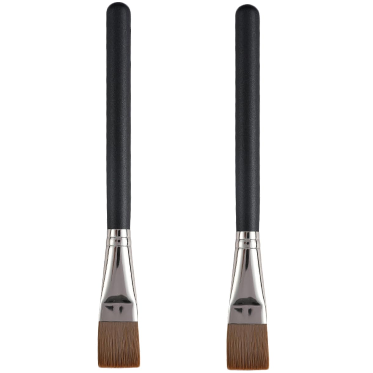Beatifufu 2 Pack Ergonomic Face Mask Brush - Soft Flat Head Makeup Brush for Foundation & Liquid Cosmetics | Travel Size, Hypoallergenic for Sensitive Skin | Perfect for Daily Makeup & On-the-Go Touch Ups