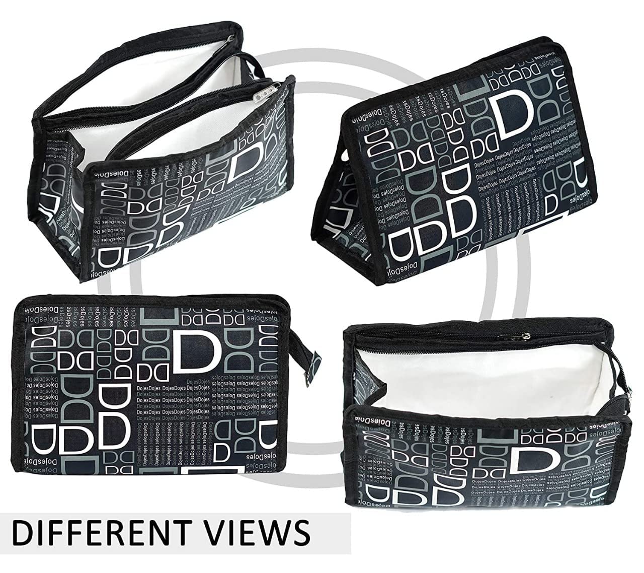Ethiana 3-Piece Multipurpose Cosmetic & Travel Pouch Set for Men & Women | Compact & Durable Storage Organizer for Makeup, Accessories & Travel Essentials | Waterproof & Lightweight | Perfect for Gym, Office & Vacation (Black)