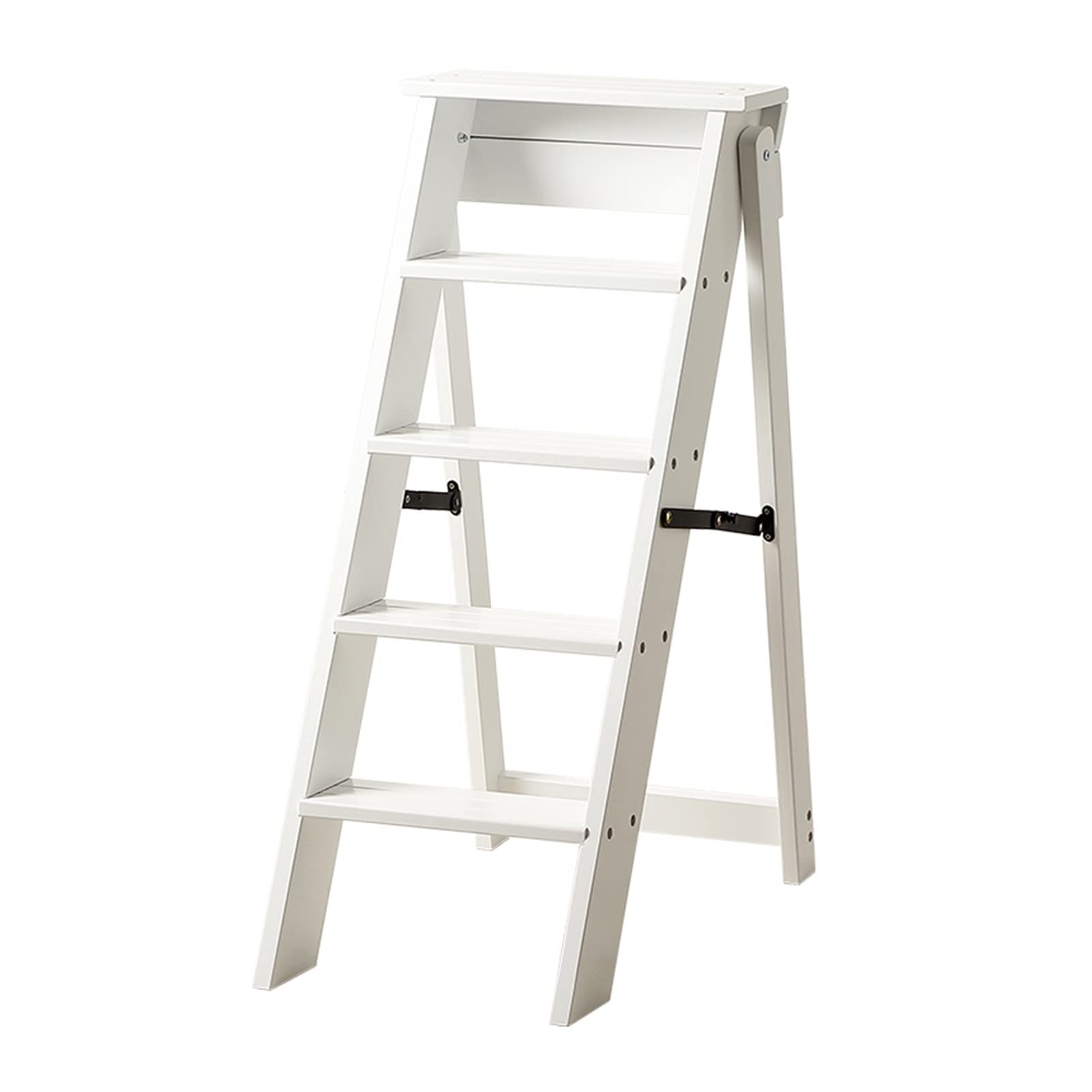XHALERY Wooden Step Stool Ladder Chair - Heavy Duty Multifunctional Folding Kitchen Stool with Non-Slip Safety Steps | Perfect for Reaching High Shelves, Kitchen Use & Home Organization