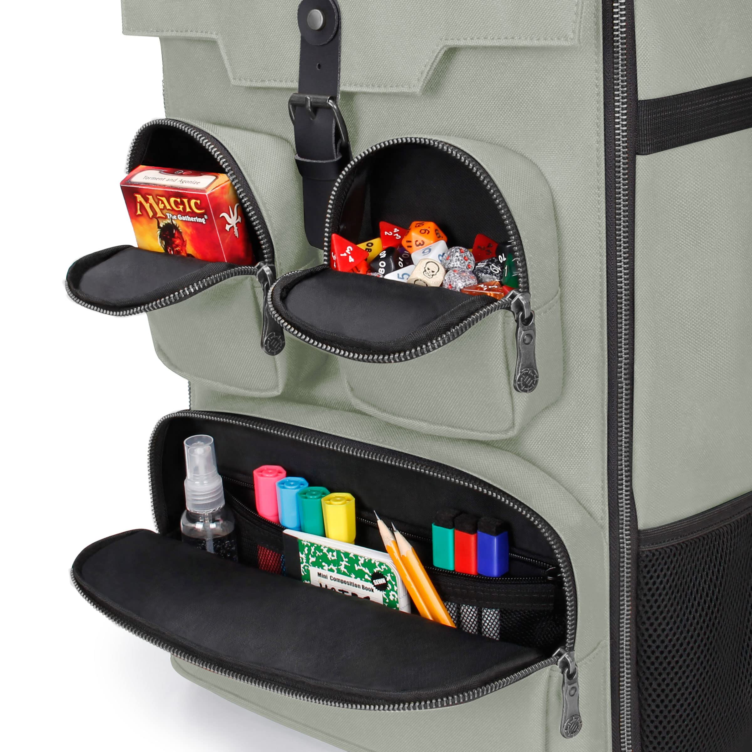 Premium ENHANCE Collector's Edition Board Game Backpack - Heavy-Duty Rigid Storage Case with Padded Straps, Carry Handle & Organizer Pockets for Dice, Cards & Accessories (Dragon Silver) - Perfect for Game Nights, Conventions & Travel