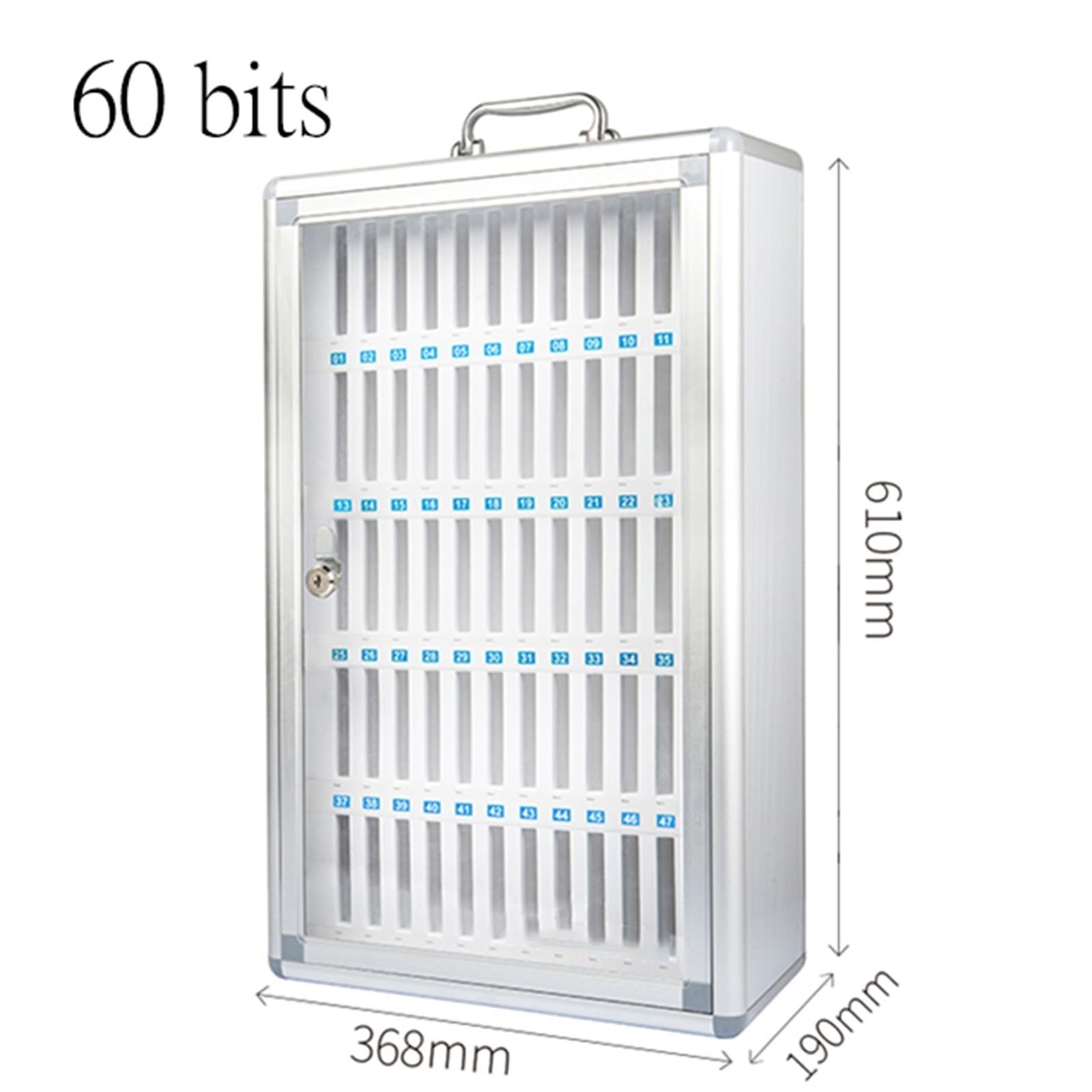 60-Slot Aluminum Alloy Wall Mount Phone Storage Cabinet - Durable Cell Phone Holder & Locker Organizer for Schools, Businesses, Offices & Retail Stores - Perfect for Classroom Management, Employee Device Storage & Customer Phone Security