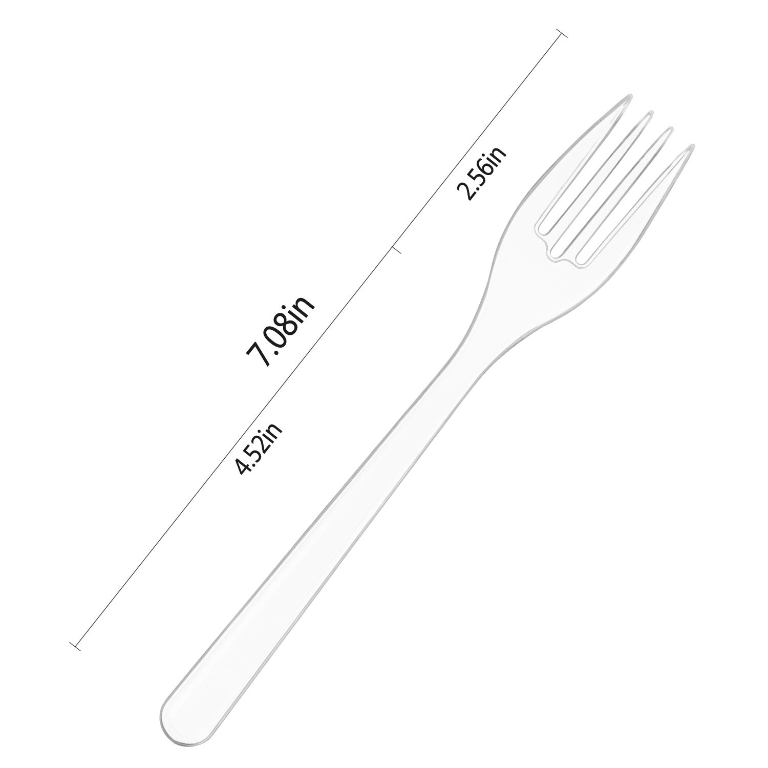 66 Sets Heavyweight Clear Disposable Plastic Forks Bulk - Premium Party Cutlery for Weddings, Picnics, BBQs & Catering Events