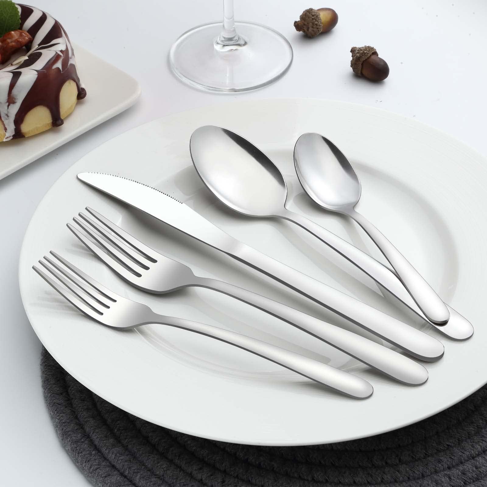 65-Piece Stainless Steel Silverware Set for 12 - Premium Polished Flatware Set with Forks, Spoons & Knives - Food-Grade Cutlery Set for Home Kitchen & Dining - Dishwasher Safe - Perfect for Everyday Meals, Dinner Parties & Restaurant Use
