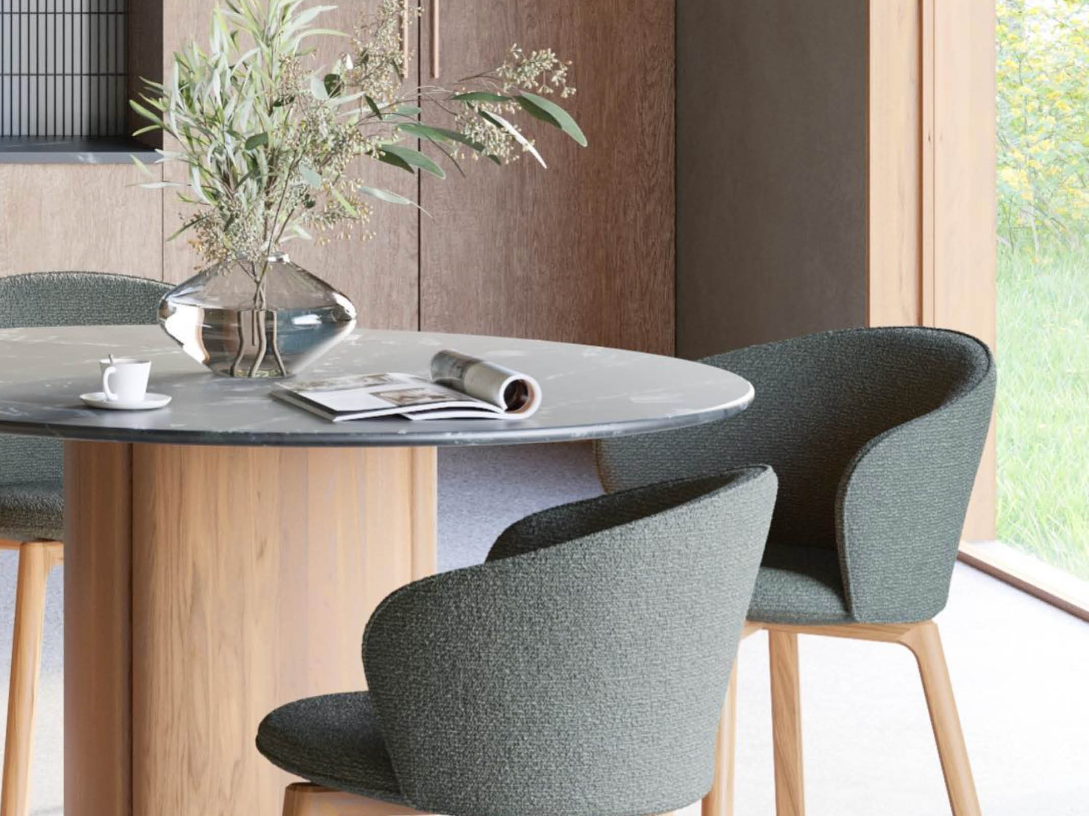 Glide Dining Chair - Modern Comfortable Kitchen & Dining Room Chair for Home & Office - Perfect for Family Meals, Entertaining Guests & Workspace Seating