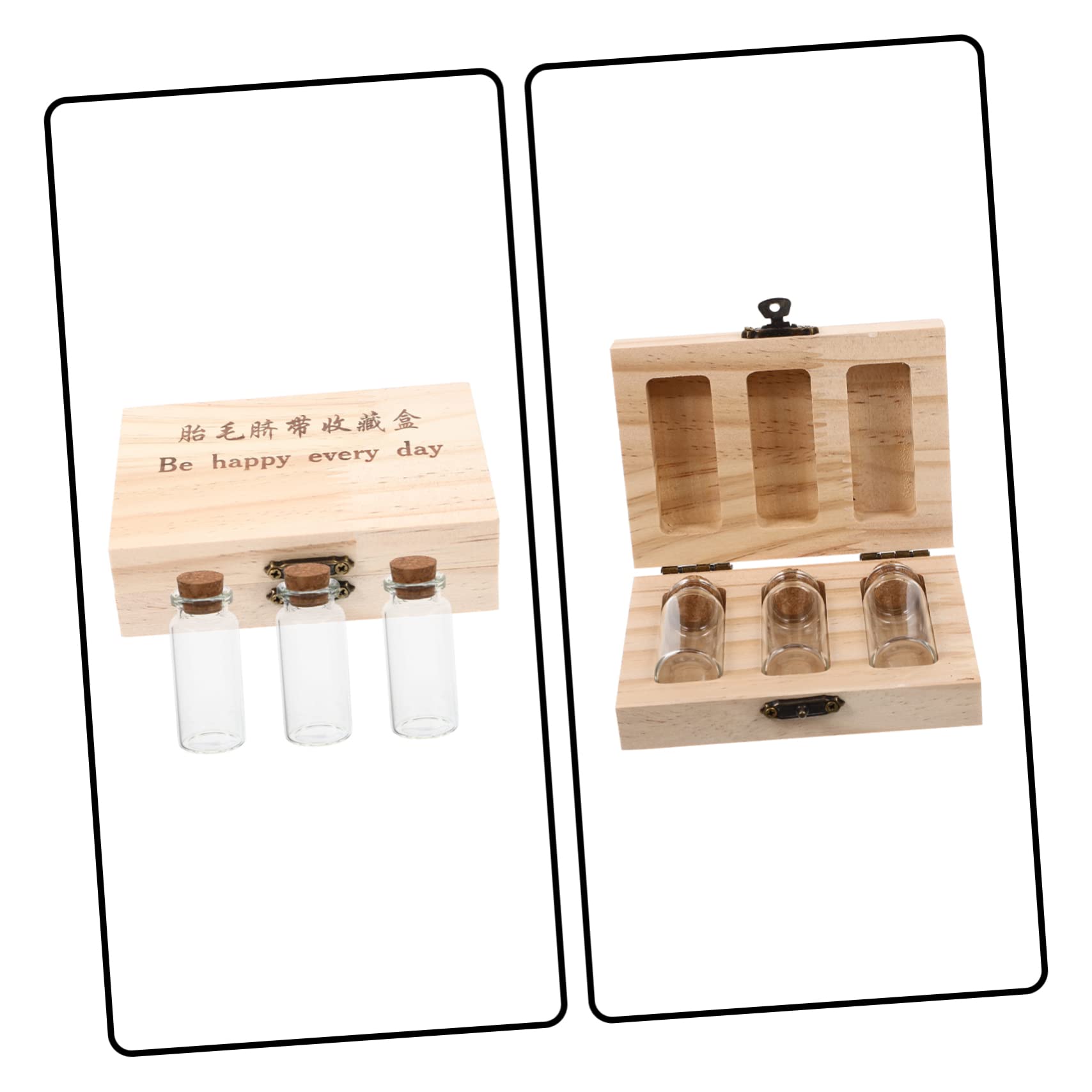 GOOHOCHY 2-Piece Wooden Baby Keepsake Box Set - First Hair, Teeth & Umbilical Cord Storage Organizer - Perfect Baby Shower Gift & Newborn Memory Collection (Ideal for Nursery Decor & Milestone Preservation)