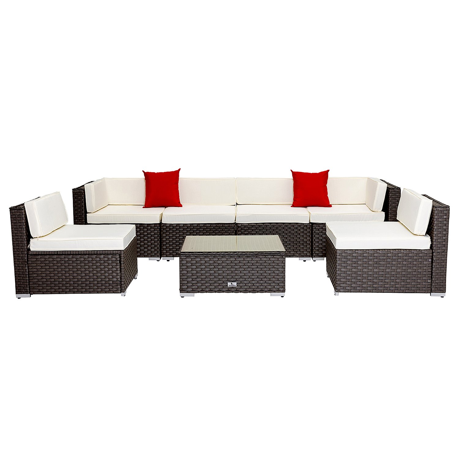 7-Piece Cushioned Outdoor PE Rattan Wicker Sectional Sofa Set - Patio Garden Furniture for Backyard, Lawn, Poolside & Balcony Relaxation