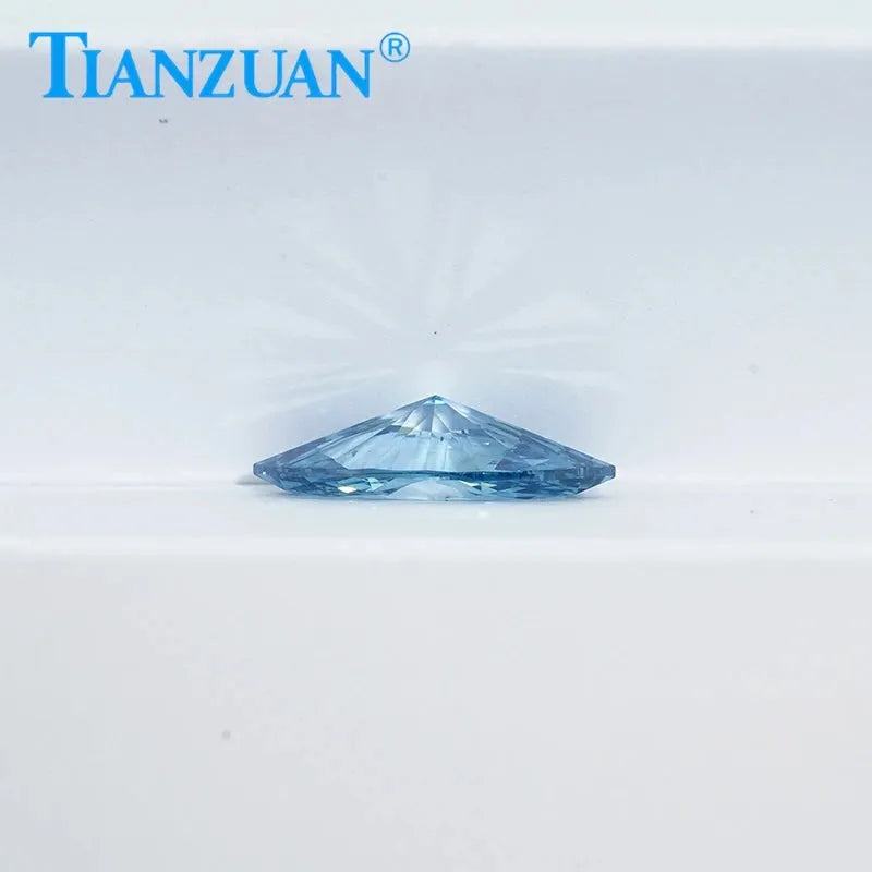 1.635ct VS2 Lab Grown Marquise Diamond - CVD Fancy Vivid Blue Color, 2EX Cut, GEMID Certified Loose Gemstone for Engagement Rings & Fine Jewelry Making
