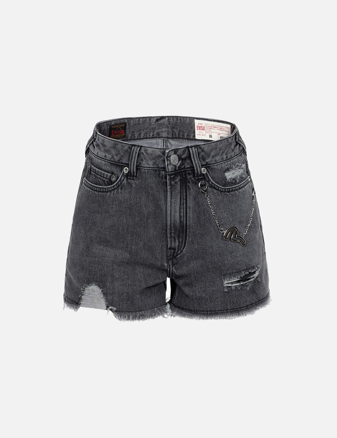 Kamon Allover Print Logo Daicock Regular Fit Denim Shorts for Men - Casual Summer Wear & Street Style Fashion