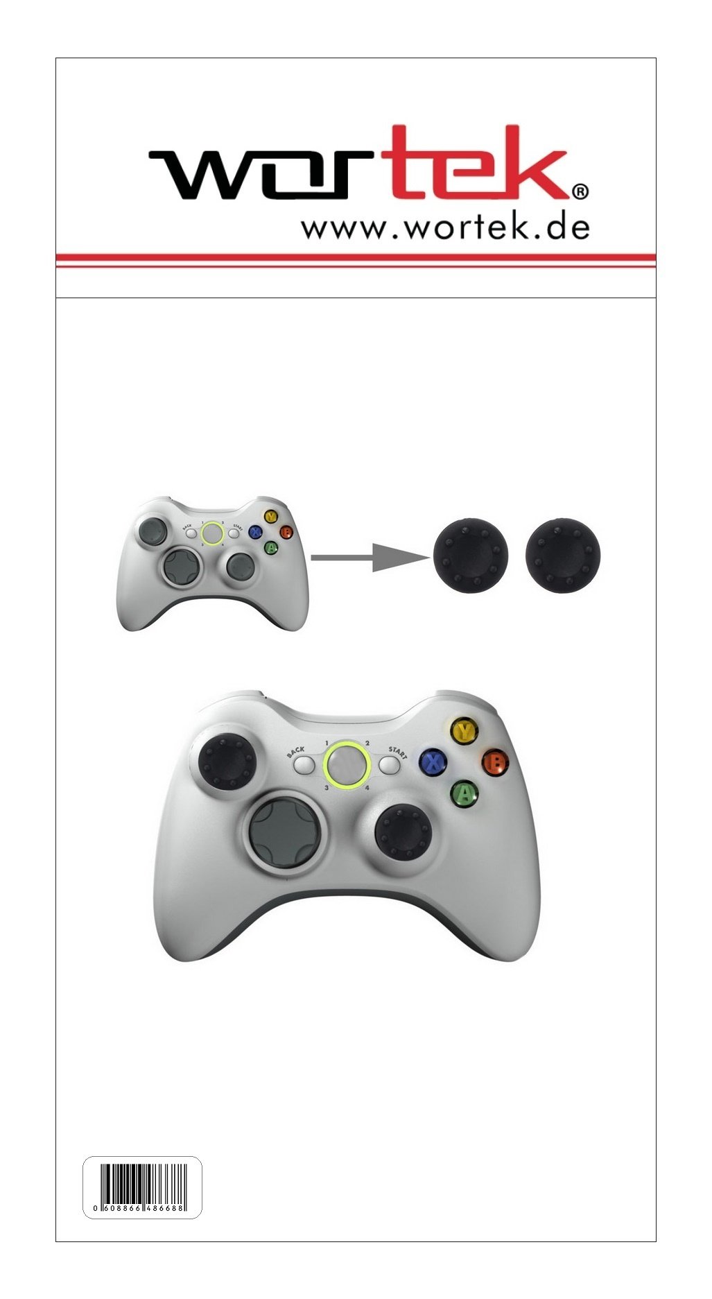 Wortek Silicone Controller Caps for Sony PS5, PS4, PS4 Pro, PS3, PS2, Xbox One, Xbox Series X, Xbox 360, Nintendo Switch, Wii U - Black - Protective Grip Covers for Enhanced Gaming Comfort and Durability