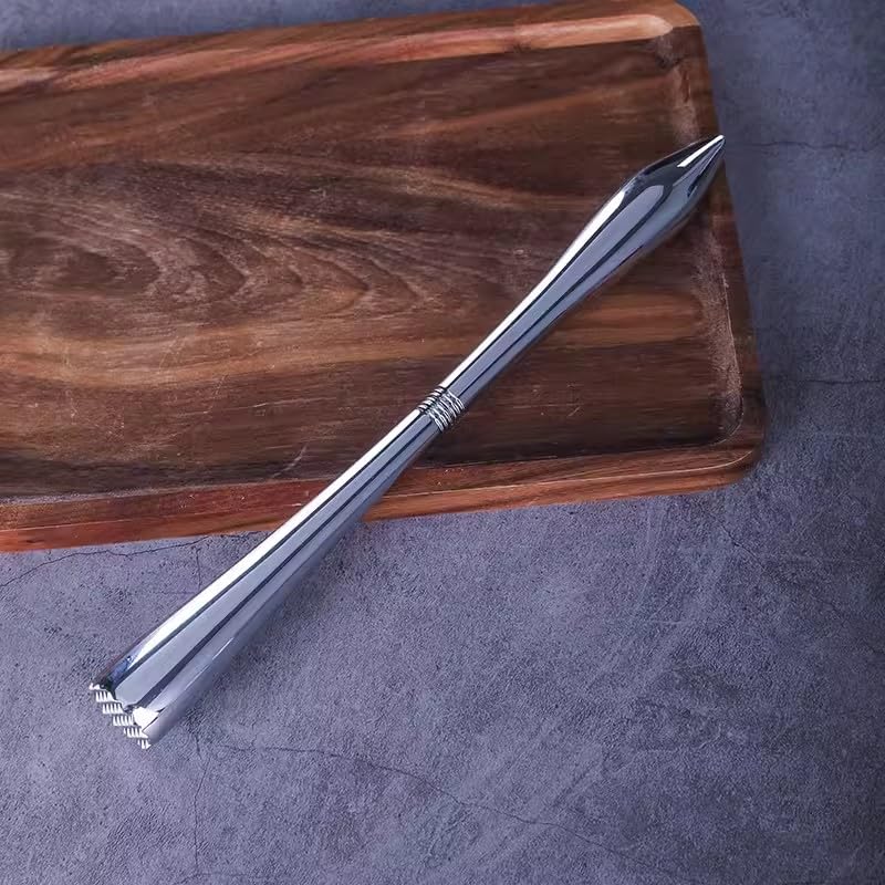 Professional Full Metal Ice Pick & Ice Crusher - Heavy Duty Manual Ice Chipper Tool for Kitchen, Bar, Restaurant - Food Grade Stainless Steel with Ergonomic Grip (Perfect for Cocktails, Iced Drinks & Food Preparation)