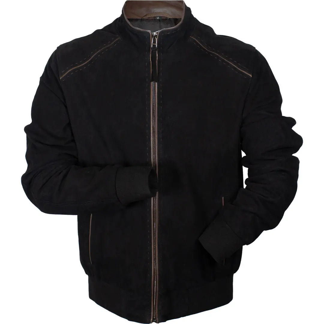 BOL Men's Enzo Goat Suede Leather Jacket - Premium Soft Vintage Biker Style Coat for Casual Wear & Motorcycle Riding | Perfect for Fall & Winter Fashion
