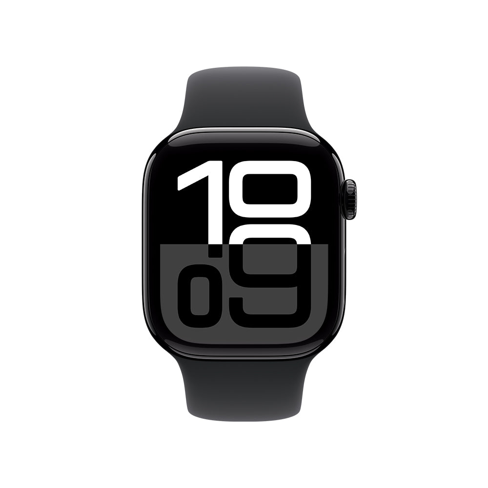 Apple Watch Series 10 GPS Smartwatch - 42mm Jet Black Aluminum Case with Black Sport Band (M/L) - Fitness Tracker & Heart Rate Monitor for Running, Swimming & Daily Activity Tracking