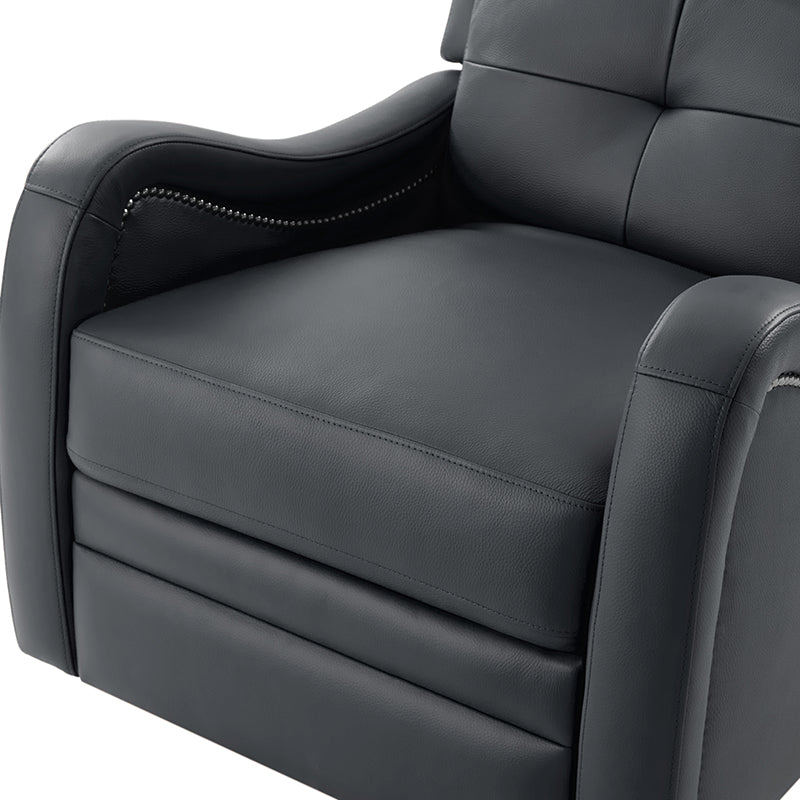 Amelia Genuine Leather Swivel Rocker Recliner Chair - Comfortable Living Room Furniture for Relaxing, Reading & Watching TV