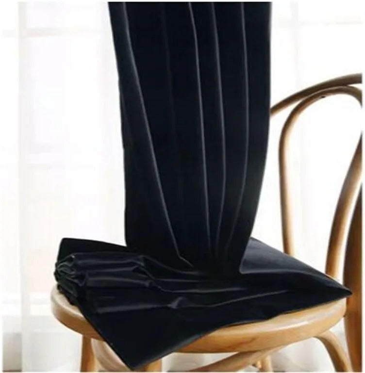 Brittany Velvet Plain Blackout Curtains - Black - Elegant & Soft Window Drapes for Bedroom, Living Room & Home Theater