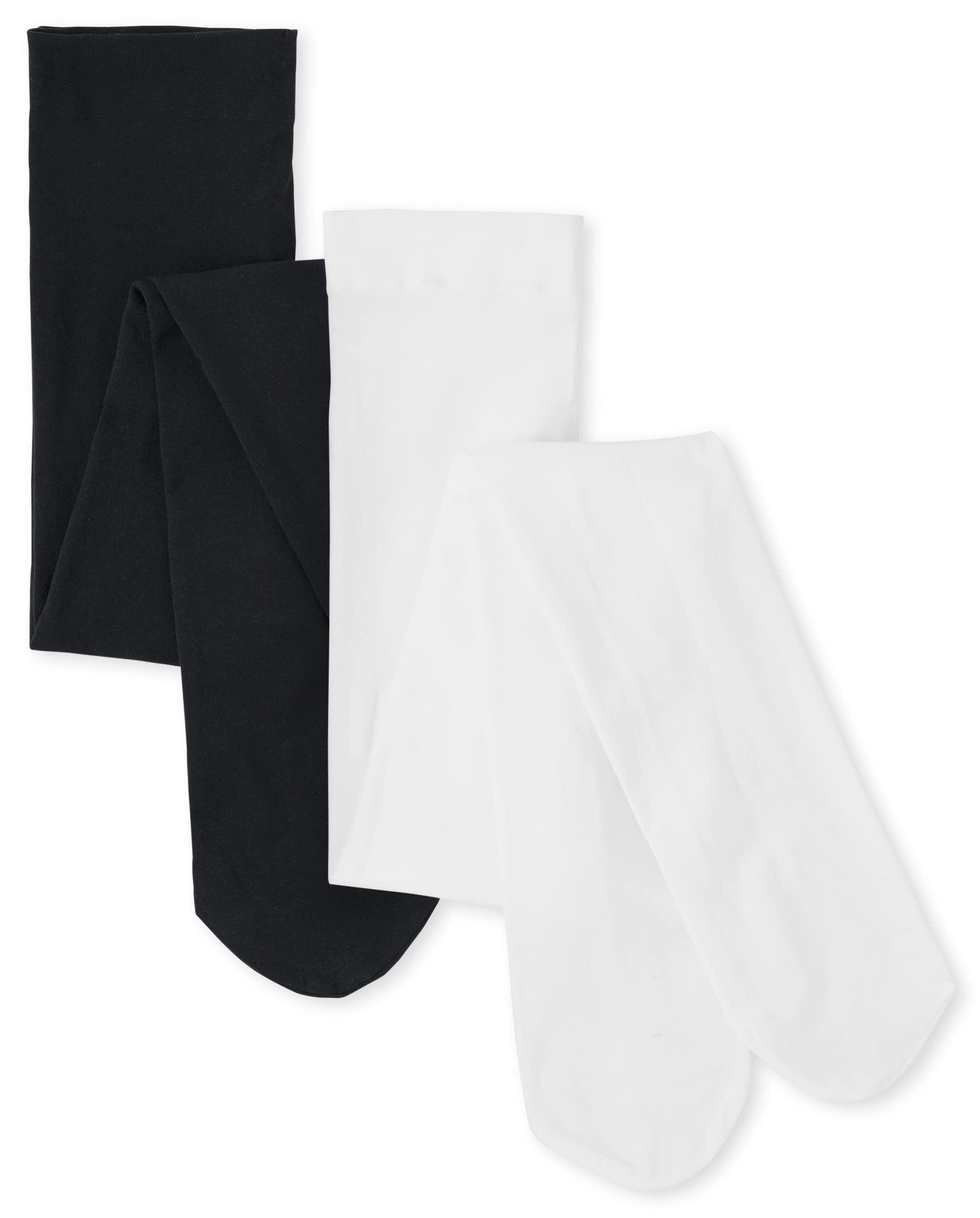 The Children's Place Girls' Cotton Tights 2-Pack - Soft Stretchy Leggings for Toddler & Kids - Perfect for School, Play & Winter Outfits