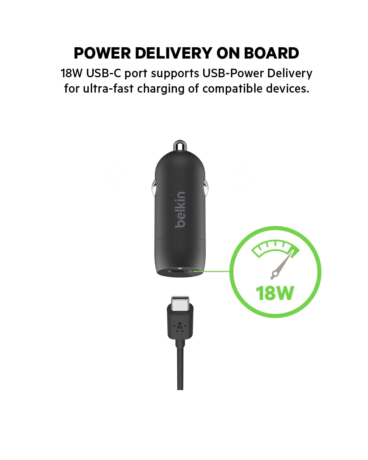 Belkin 20W Car Charger with MagSafe Magnetic Phone Mount - Fast Charging for iPhone 14/13/12, Samsung Galaxy - Perfect for Road Trips & Commuting