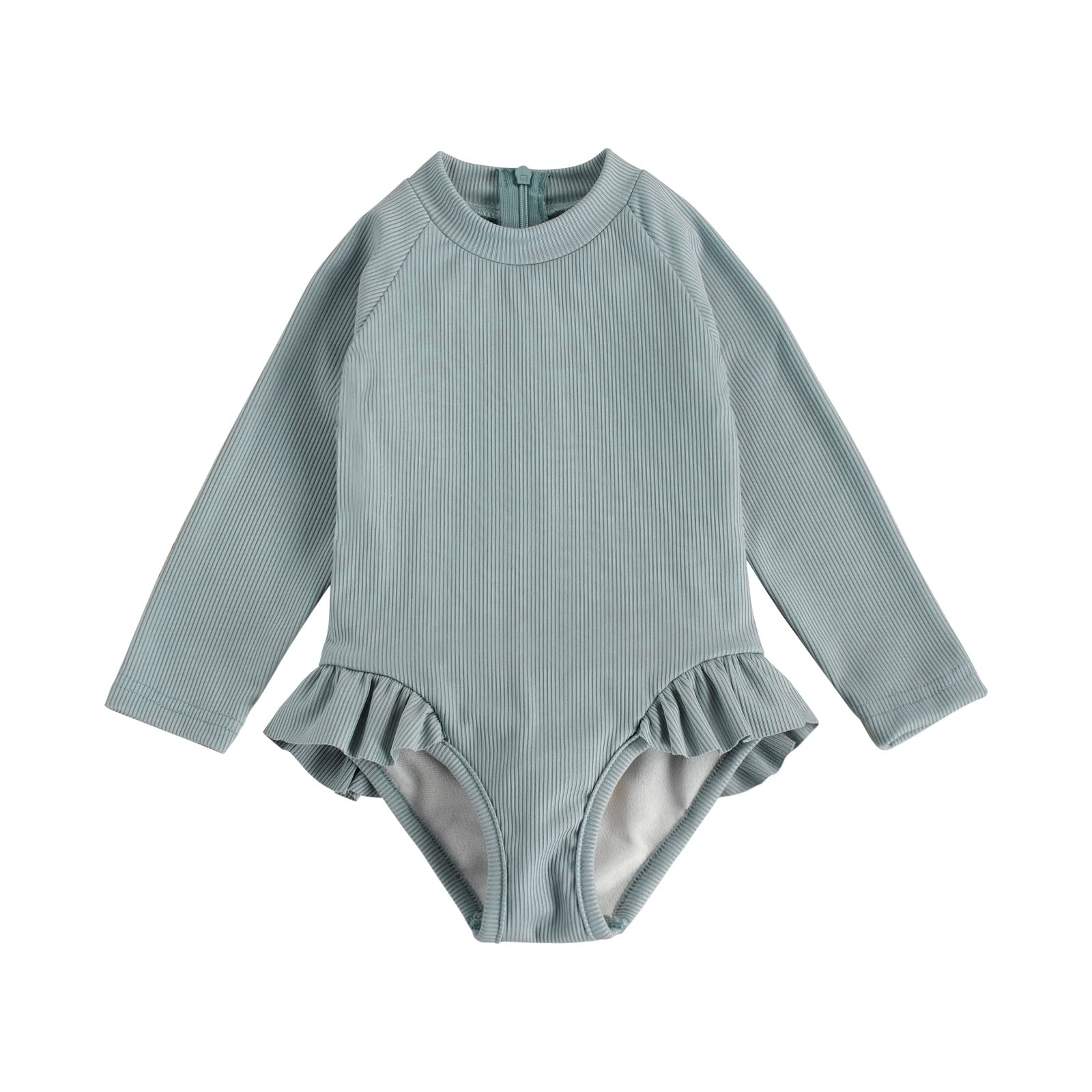 MERSARIPHY Toddler Baby Girl Long Sleeve One-Piece Swimsuit UPF 50+ Rash Guard Bathing Suit for Sun Protection - Perfect for Beach, Pool, and Water Play