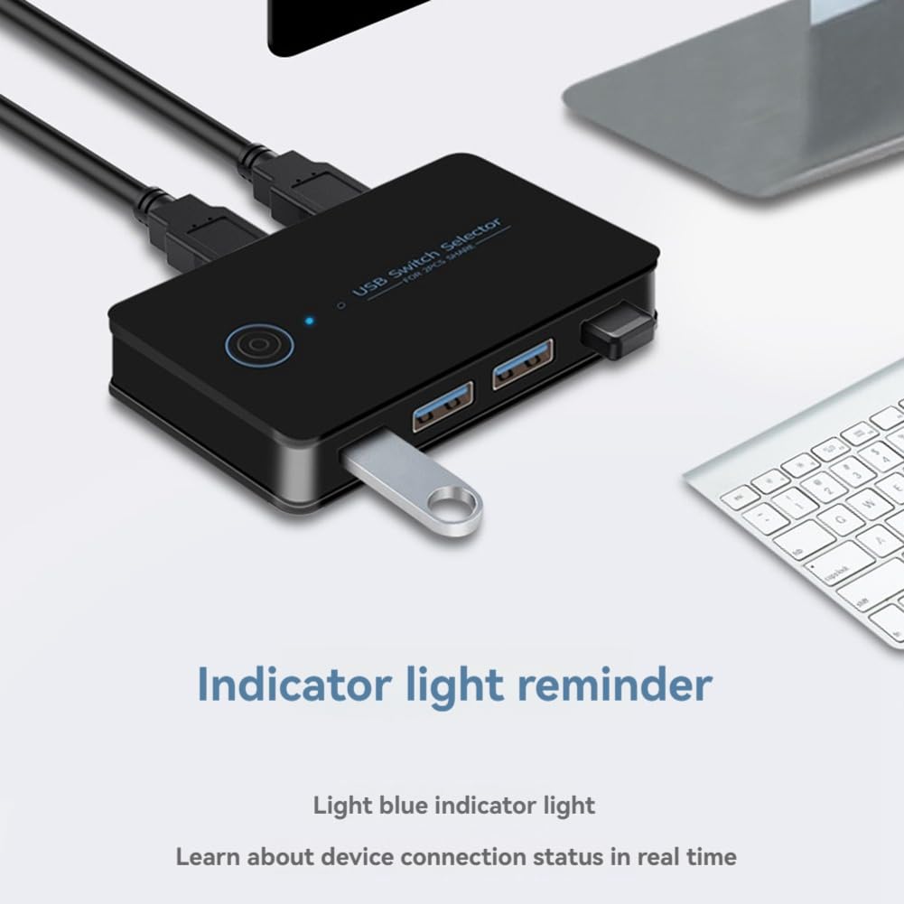 Osmond USB 3.0 KVM Switch - 2 Input 4 Output USB Sharing Hub for PC, Laptop, Keyboard, Mouse & Printer | High-Speed Data Transfer | Perfect for Home Office, Gaming & Multi-Device Workstations