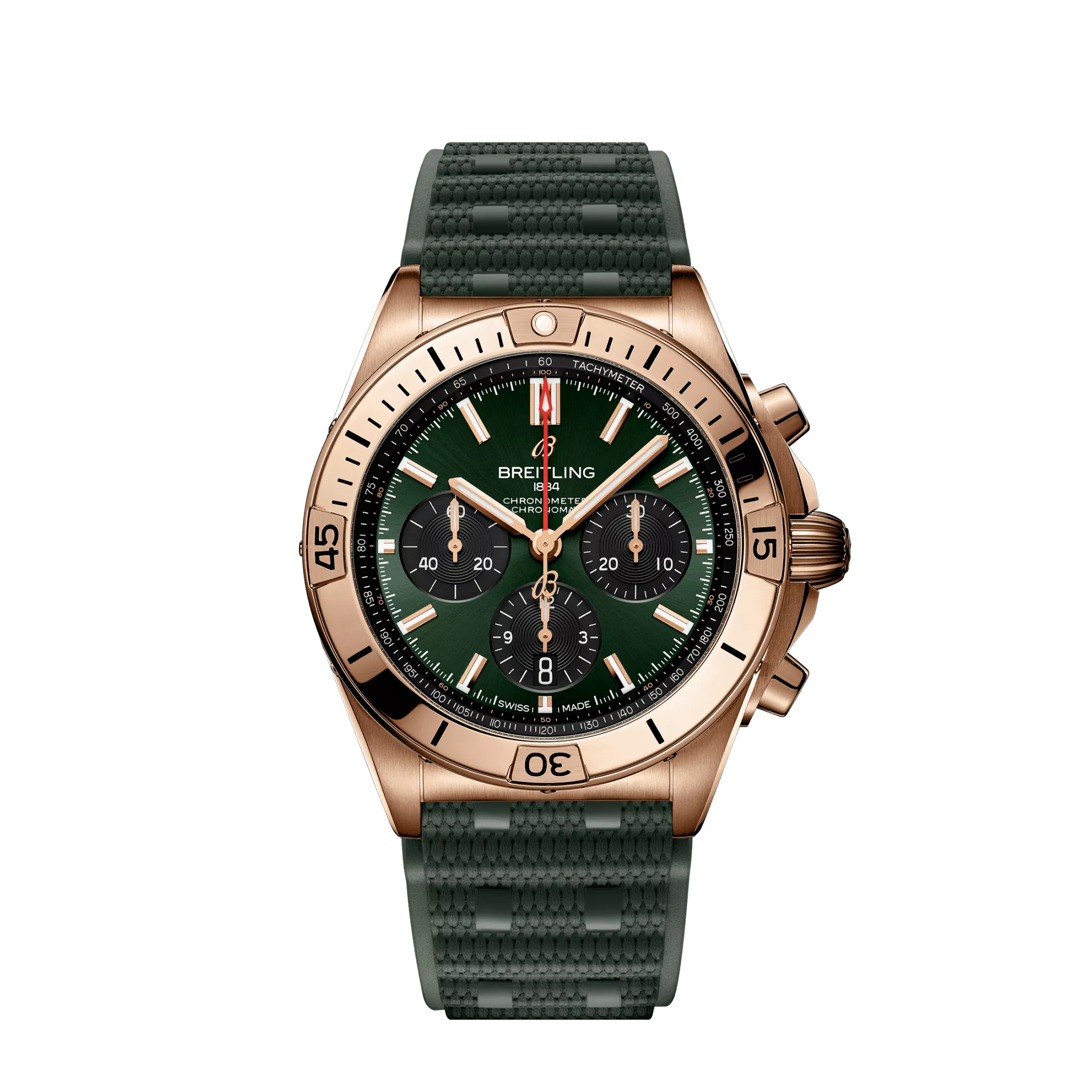 Breitling Chronomat Chronograph 18k Rose Gold Men's Luxury Watch - Perfect for Business, Formal Events & Collectors