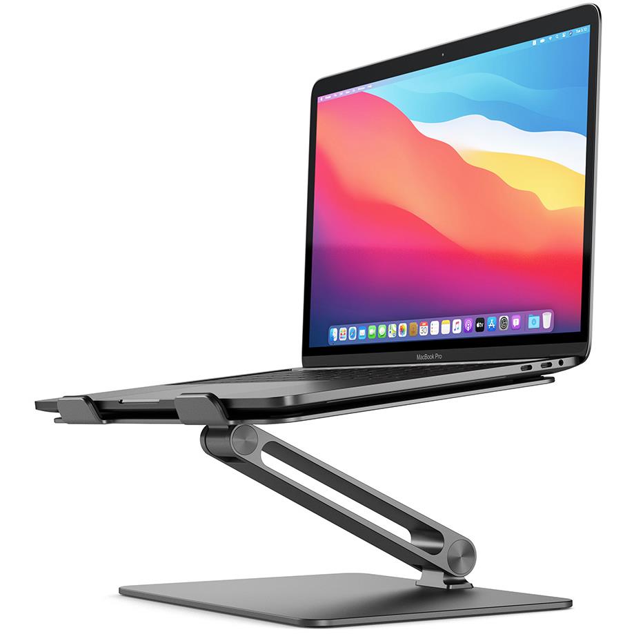 ALOGIC Elite Adjustable Laptop Stand Riser - Ergonomic Space Grey Computer Holder for Desk, Home & Office Workspace - Perfect for MacBook, iPad & All Laptops