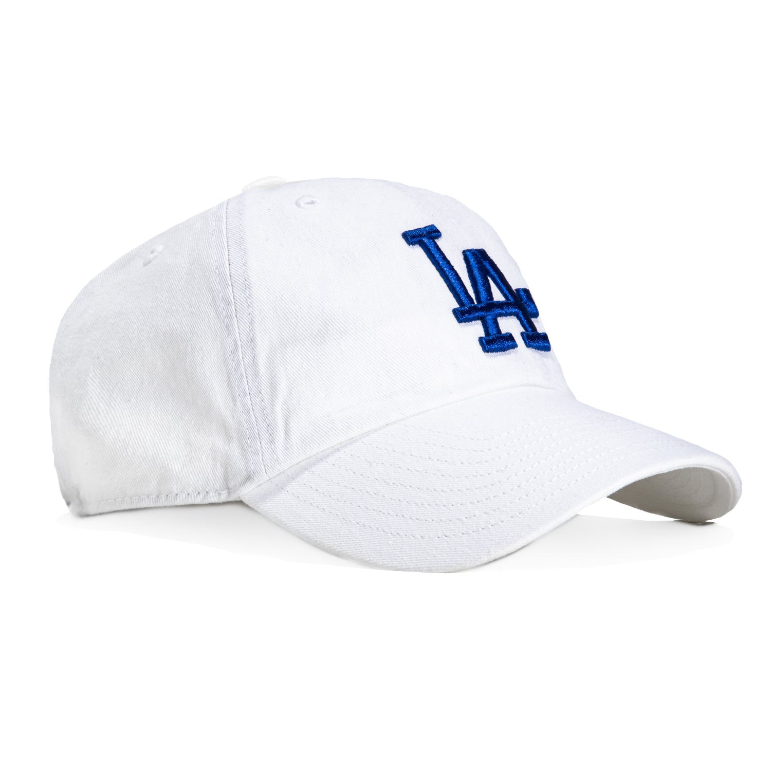 47 Brand Los Angeles Dodgers Cleanup Adjustable Baseball Cap - White & Royal Blue - Adjustable Snapback Hat for Men & Women - Perfect for Baseball Games, Outdoor Sports & Casual Wear