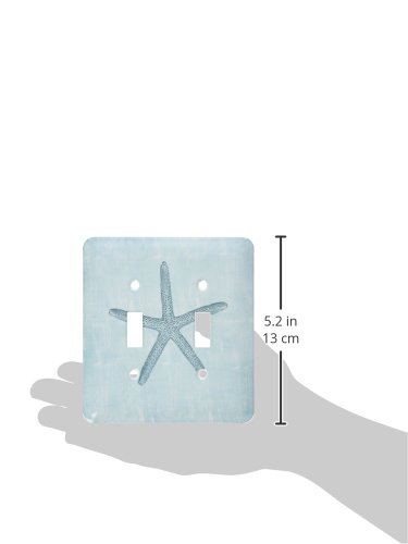 3D Printed Aqua Starfish Abstract Beach Theme Light Switch Cover - Decorative Wall Plate for Bathroom, Bedroom, and Coastal Home Decor