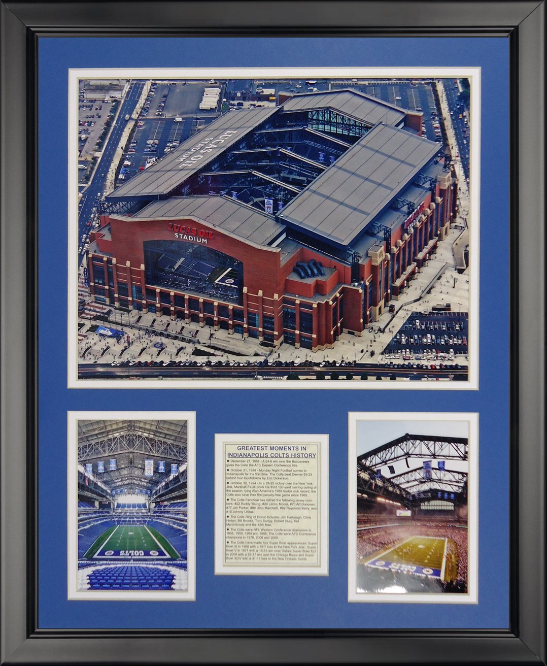 Legends Never Die Lucas Oil Stadium Framed Photo Collage - 16x20 Inch Wall Art Decor for Sports Fans, Man Cave, Office & Home Decor