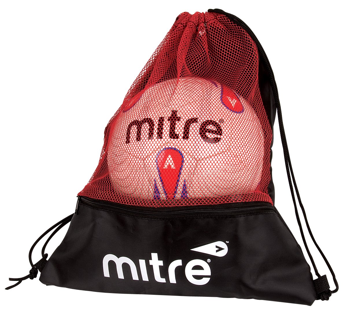 Mitre Mesh Carry Sack - Black | Durable Sports Equipment Bag for Soccer, Rugby & Training Gear | Perfect for Gym, Travel & Outdoor Activities