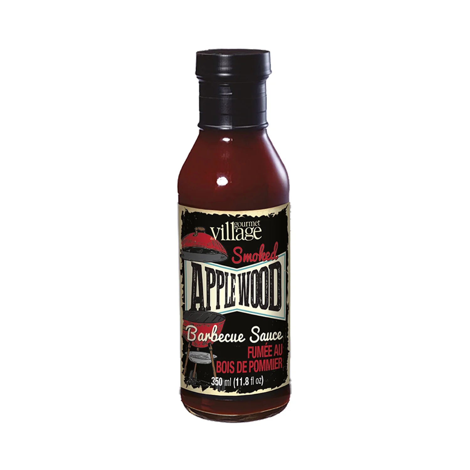 Gourmet Du Village Smoked Applewood BBQ Sauce - Sweet & Tangy Glaze for Ribs, Chicken & Grilling - Perfect for Backyard BBQs, Tailgating & Summer Cookouts