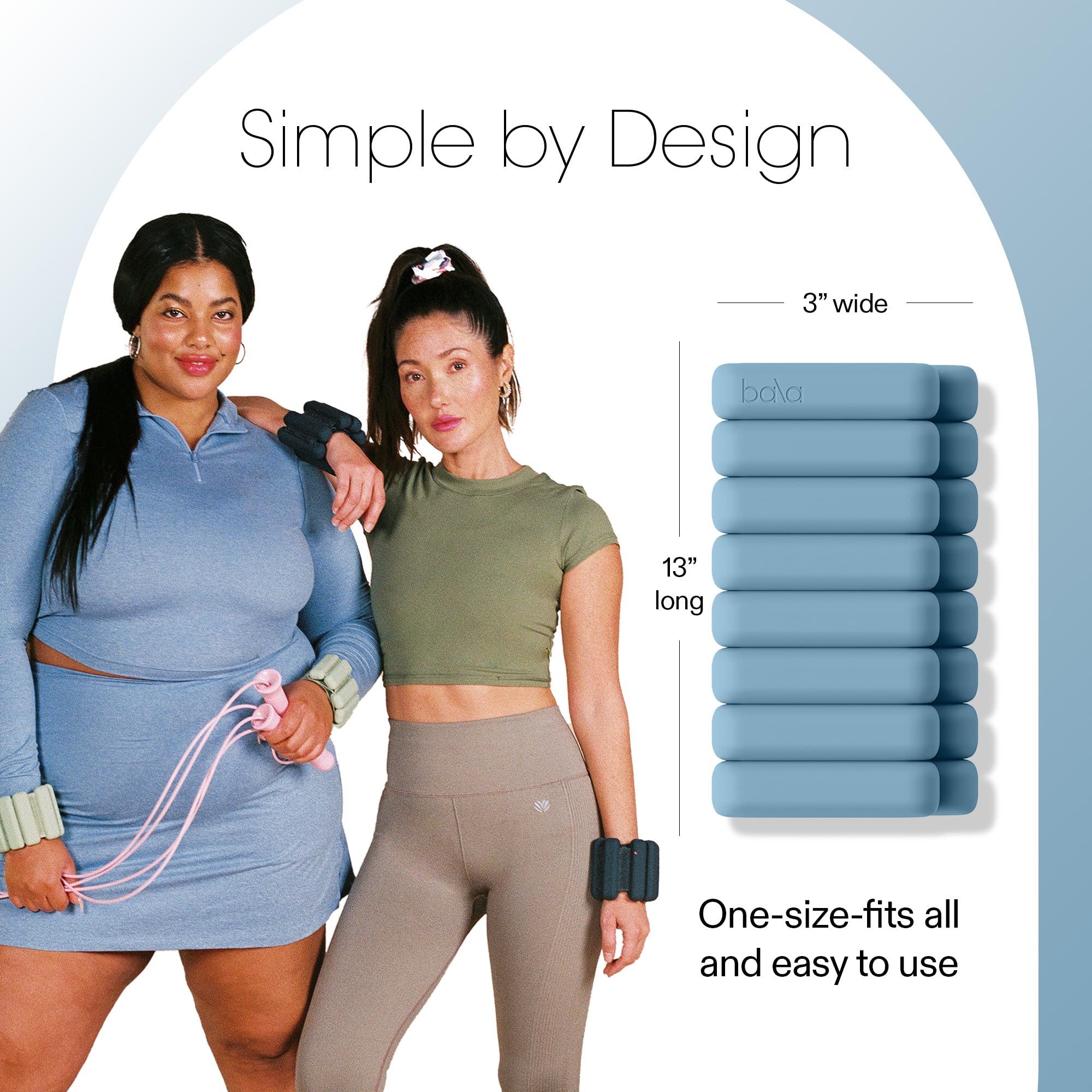 Bala Bangles Adjustable Silicone Wrist & Ankle Weights for Women & Men - 1lb/2lb Wearable Arm & Leg Weights for Gym, Yoga, Pilates, Cardio & Strength Training - Perfect for Home Workouts, Walking & Fitness Enthusiasts