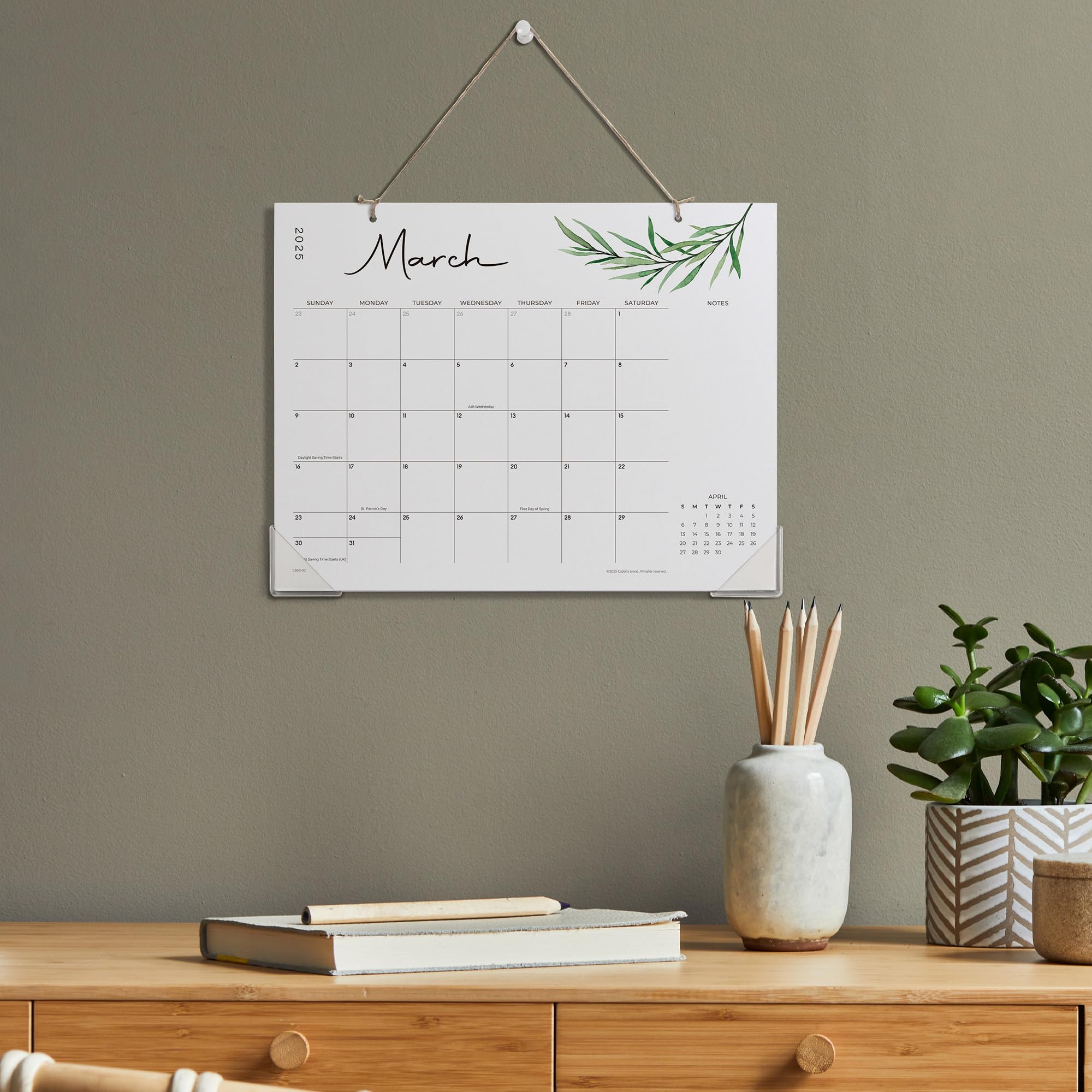 Cabbrix 2025-2026 Academic Desk Calendar - January 2025 to June 2026 Planner for School, Home & Office - Greenery Design - Perfect for Scheduling, Goal Tracking & Daily Organization