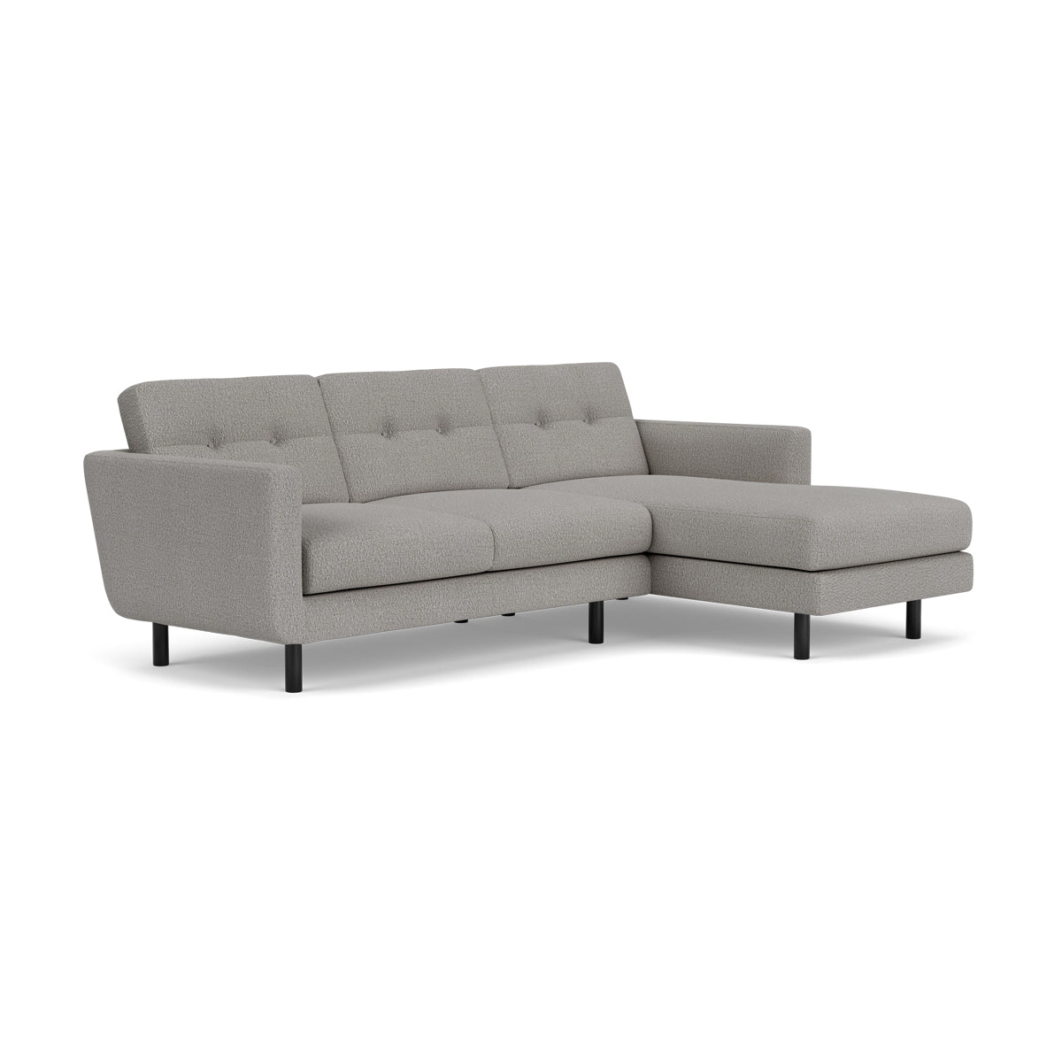 Luxury Conrad Boucle Right Chaise Sofa - Modern Upholstered Sectional Couch for Living Room, Lounge & Home Theater | Soft Chenille Fabric, Comfortable Seating for Family & Guests