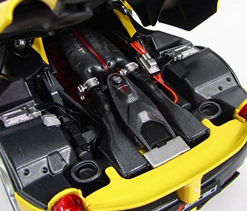 1/18 Scale Ferrari LaFerrari F70 Hybrid Diecast Model Car - Yellow with Black Top Elite Edition by Hot Wheels | Collectible Sports Car for Display, Gift, or Racing Enthusiasts