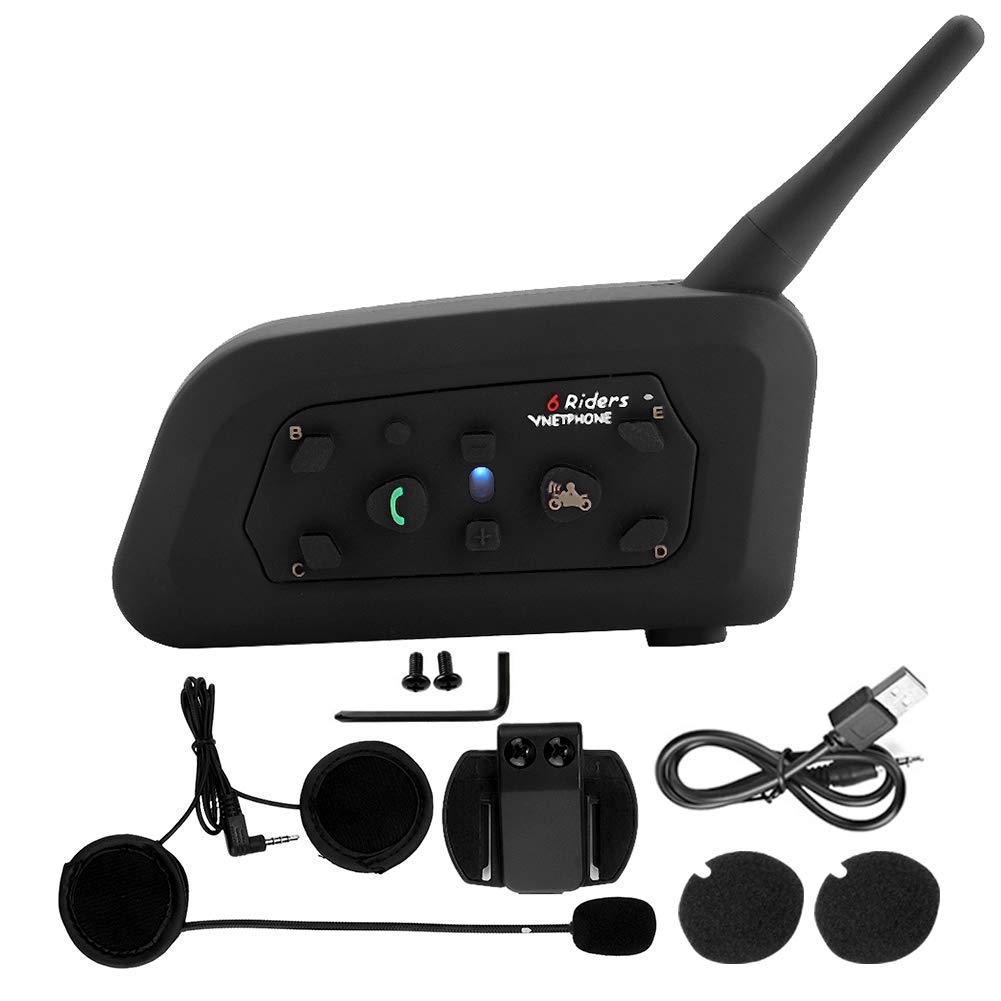 Aramox Vnetphone V6-1200 Motorcycle Bluetooth Intercom Headset - Wireless 6-Way Communication System for Group Riding | Perfect for Motorcycle Tours, Road Trips & Adventure Riding
