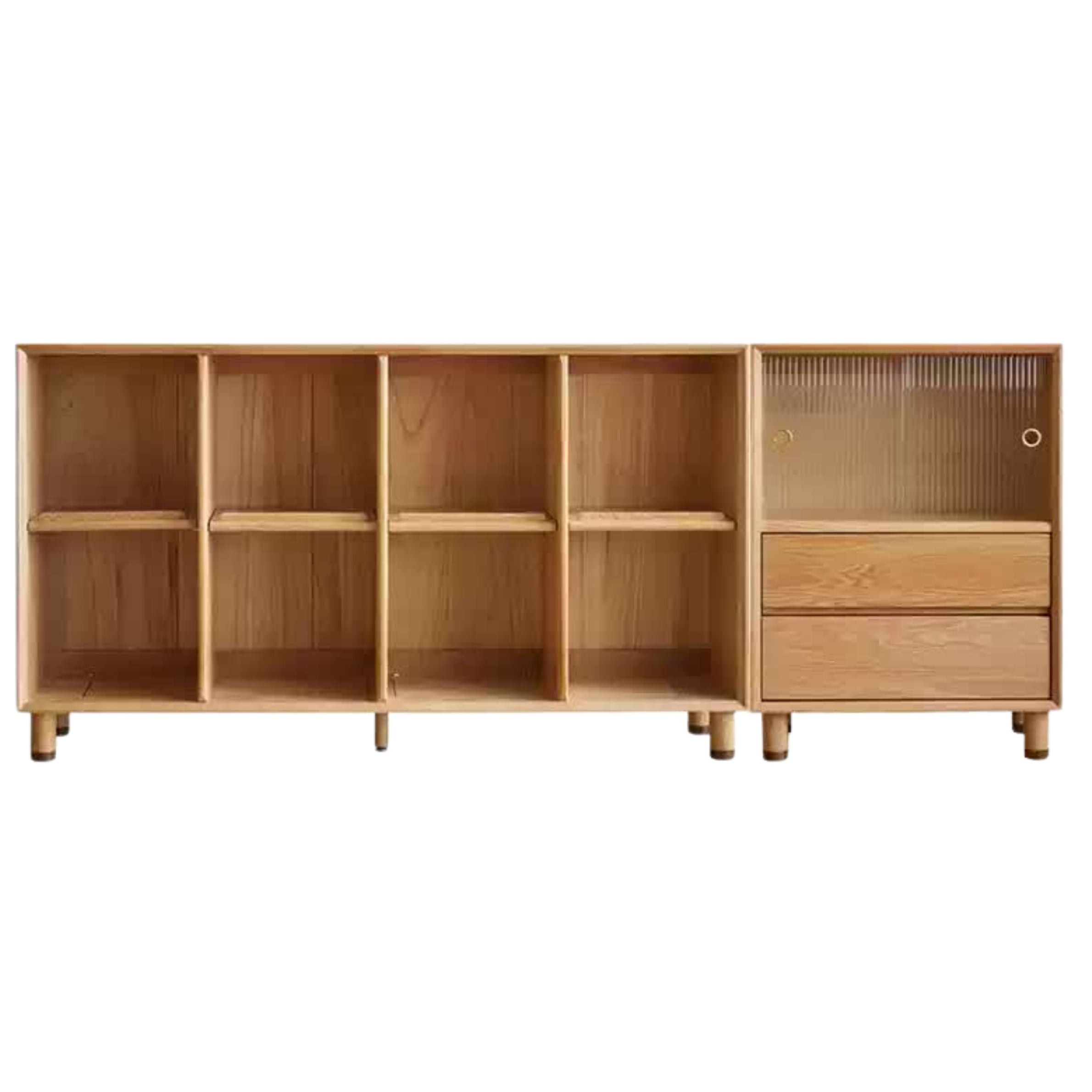 79.5x 12.6x32.3 inch /202x32x82 сm /  Natural Wood Color / Bookcase EC