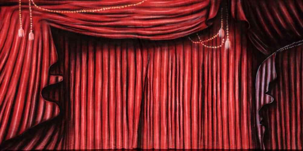 20' x 10' Pleated Stage Curtain Backdrop - Computer Printed Scenic Theater Background for Events, Performances & Photo Shoots | ACP-71 by GladsBuy